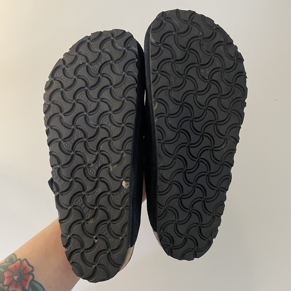 Birkenstock Black Suede Boston Clogs - Picture 8 of 11